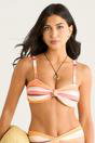 Orange Multi Color Stripe God Hardware Bikini Top, Image 1 of 4