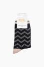 Black Zig-Zag Combed Cotton Glitter Socks, Image 4 of 4