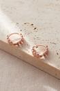 Rose Gold Mia Gioielli Rose Gold Sterling Silver Olive Leaf Huggie Hoops, Image 2 of 2
