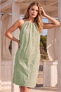 Mint Embroidered A-Line Mini Dress, Image 2 of 4