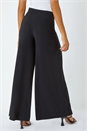 Black Super Wide Leg Stretch Trouser, Image 3 of 5