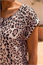 Tan Animal Print Round Neck Top, Image 4 of 4