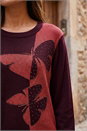 Plum Butterfly Sparkle Mix Jumper, Image 4 of 4