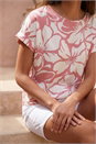 Pink Floral Print Jersey Back Top, Image 3 of 4