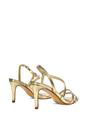Gold XY LONDON Gold 'Theodora' Strappy Pointed Toe Stiletto Heel Sandal Shoes, Image 4 of 5