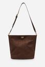 Brown 'Fern' Suede Shoulder Bag with Turn Lock, Image 1 of 5