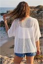 White Petite Textured Cardigan, Image 3 of 4