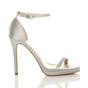 Silver High Heel Ankle Strap Barely There Sandals, Image 2 of 6