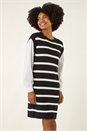 Black Striped Shirt Knit Dress, Image 2 of 5