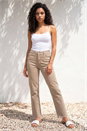 Stone Petite Stretch Straight Leg Trousers, Image 1 of 4