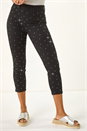 Black Embellished Cropped Stretch Jeggings, Image 4 of 5