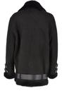 Black Ashwood Leather Black 'Khloe' Oversized Sheepskin Flying Jacket, Image 4 of 5