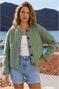 Sage Cotton Twill Quilted Jacket , Image 2 of 4
