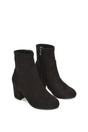Black XY LONDON Black 'Rogue' Mid Block Heeled Ankle Booties, Image 6 of 6