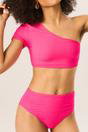 Fuchsia High Waisted Bikini Bottoms, Image 3 of 4