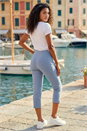Light Grey Petite Cropped Stretch Trouser, Image 2 of 3