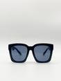 Black Oversized Sunglasses with Gold chain detail, Image 3 of 4