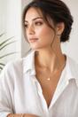 Gold Pearl & Noir Chain Double Hoop Earrings, Image 2 of 4