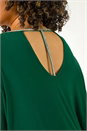 Forest Green Curve Diamante Trim Stretch Top, Image 5 of 5