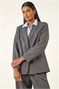 Grey Pinstripe Collared Blazer, Image 5 of 8