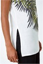 Ivory  Metallic Leaf Print T-Shirt, Image 5 of 5