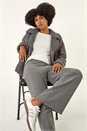 Charcoal Pinstripe Jersey Stretch Trousers, Image 1 of 5