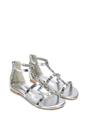 Silver 'Julia' T-Bar Gladiator Sandals With Studded Details, Image 5 of 6