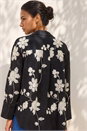 Black Floral Embroidered Collared Shirt, Image 3 of 4