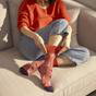 Light Pink 6 Pairs Ladies Non Elastic Patterned Socks, Image 4 of 5