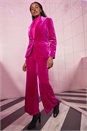 PINK Velvet Diamante Button Stretch Blazer, Image 6 of 6