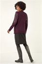 Burgundy Embellished Hotfix Layered Knit, Image 3 of 5