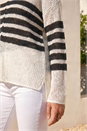 Ivory  Stripe V-Neck Knit Jumper, Image 4 of 4