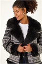 Grey Dusk Faux Fur Jaquard Aviator, Image 4 of 5