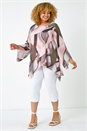 Light Pink Curve Abstract Chiffon Overlay Top, Image 1 of 5