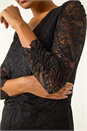 Black Corded Lace Midi Dress, Image 5 of 5