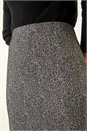 Grey Smart Textured Elastic Waist Stretch Skirt, Image 5 of 5