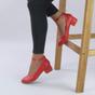 Red AJVANI Red Low Block Heel Ankle Strap Court Shoes, Image 5 of 6