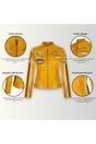 Yellow Infinity Leather Yellow Biker Racing Badges Leather Jacket, Image 3 of 5