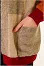 Beige Colour Block Knit Cardigan, Image 6 of 6