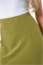 Olive Petite Plain Bias Cut Midi Skirt, Image 5 of 5