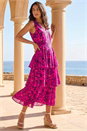 Pink Dusk Leopard Print Tiered Midi Dress, Image 2 of 4