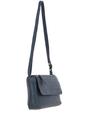 Navy Ashwood Leather Navy 'Valentina' Flap Over Croc Print Real Leather Shoulder Bag, Image 5 of 5