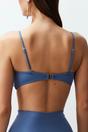 Blue WOVCOR Blue Ruched Bandeau Bikini Top with Ring Detail, Image 5 of 5