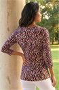  Petite Animal Print Twist Front Top, Image 3 of 4