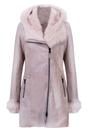 Grey Womens Suede Merino Sheepskin Coat, Image 1 of 4