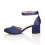 Navy Blue AJVANI Navy Blue Mid Block Heel Ankle Strap 2 Part Heels, Image 3 of 6