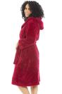 Magenta Super soft Fleece Hooded Robes, Image 2 of 5