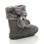 Grey AJVANI Grey Knitted Glitter Ankle Boot Slippers, Image 3 of 5
