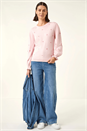 Light Pink Embroidered Floral Knit Top, Image 3 of 6