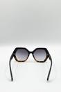 Tortoishell Oversized Rounded Angular Sunglasses, Image 5 of 5